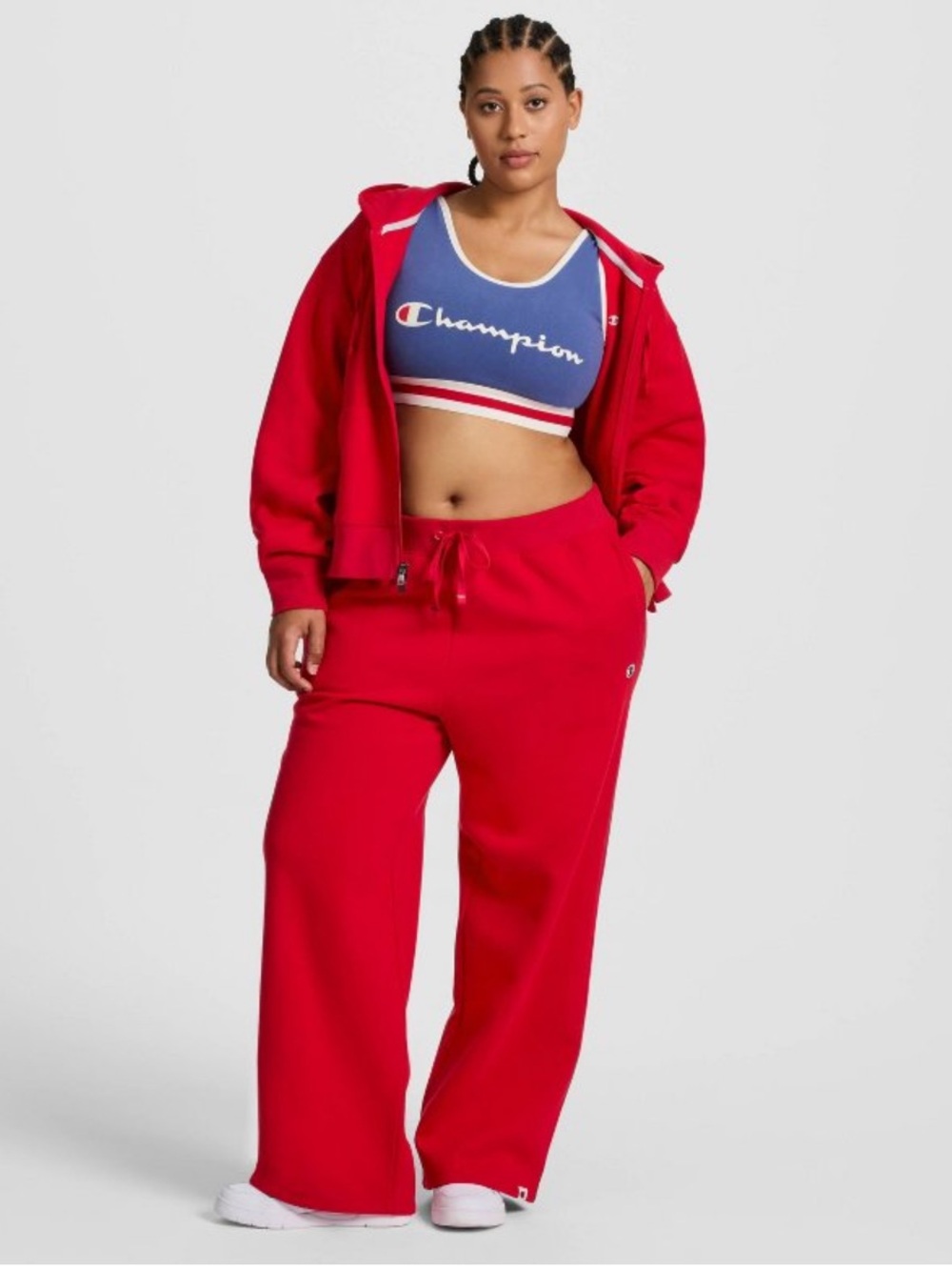 Champion Women's High-Rise Fleece Wide Leg Sweatpants - Red 1X new 🆕